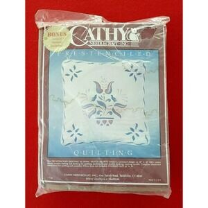 Penn Dutch Hearts Needlecraft Pillow Kit Pre stenciled Quilting  #7384 vtg Cathy